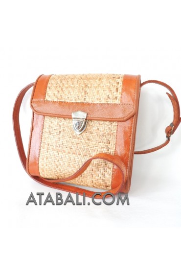 passport rattan sling bags leather long handle